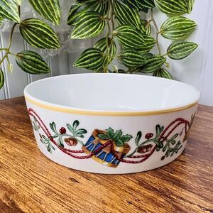 Vintage 1992 Block Spal WHIMSY CHRISTMAS Holiday 5 2/8" Cereal Bowl-Wine Coaster